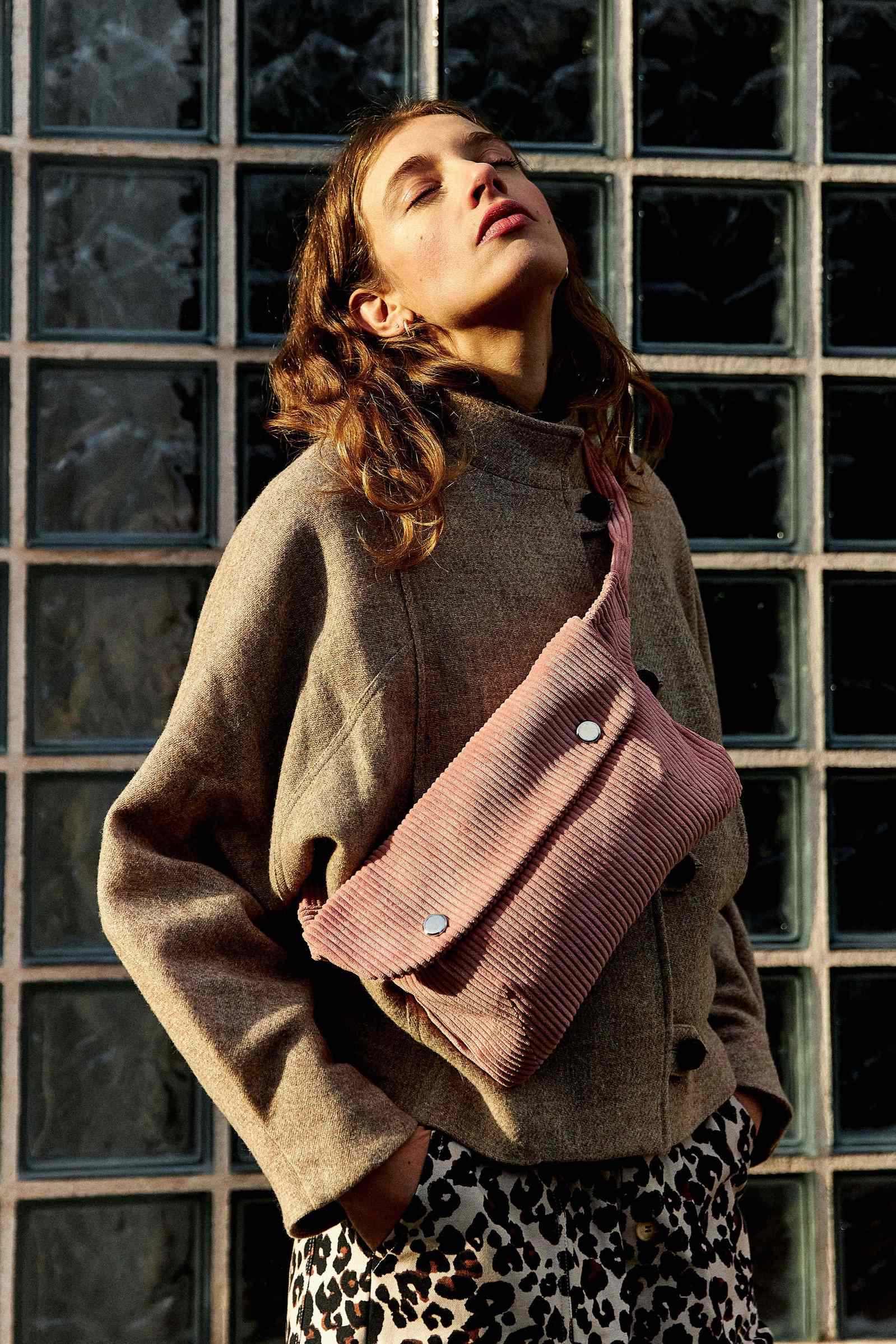 Sac Banane Femme En Velours Côtelé - Bandoulière Réglable - Style Oreiller - Multifonction (taille, épaule, Poitrine) - Pour Sport, Voyage, Quotidien