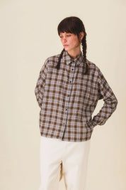 chemise femme carreaux marron neil