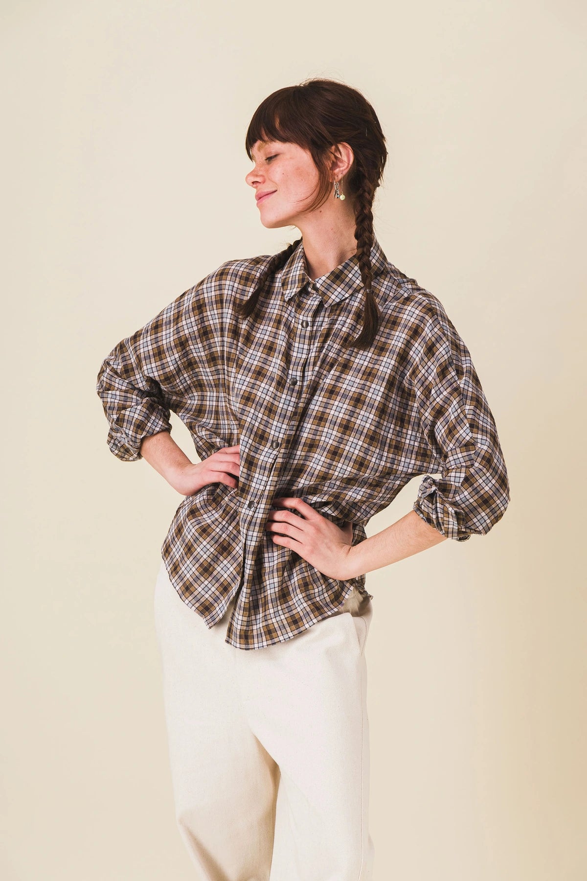 chemise femme carreaux marron neil