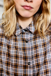 chemise femme carreaux marron neil