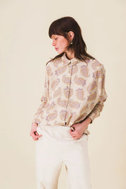 chemise femme imprime ecru stecy