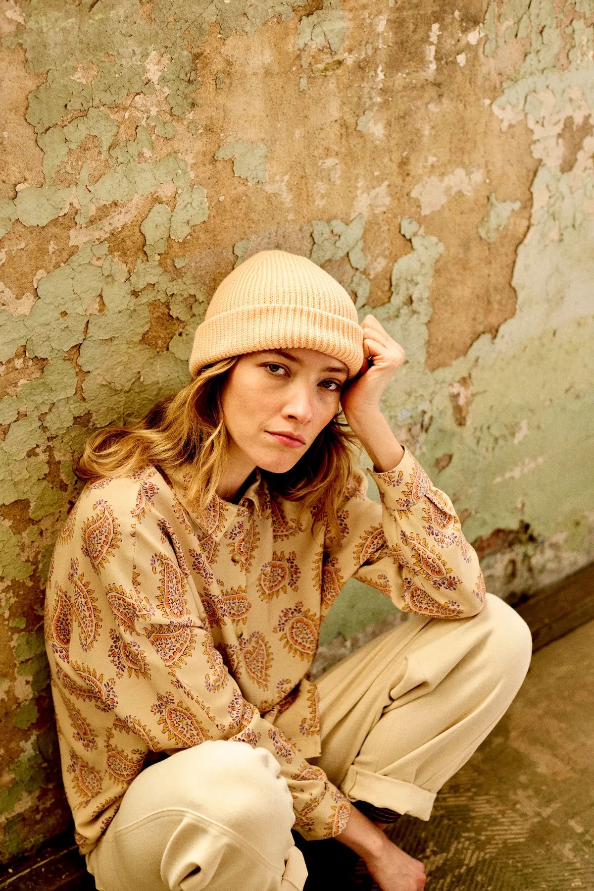 chemise femme imprime ecru stecy