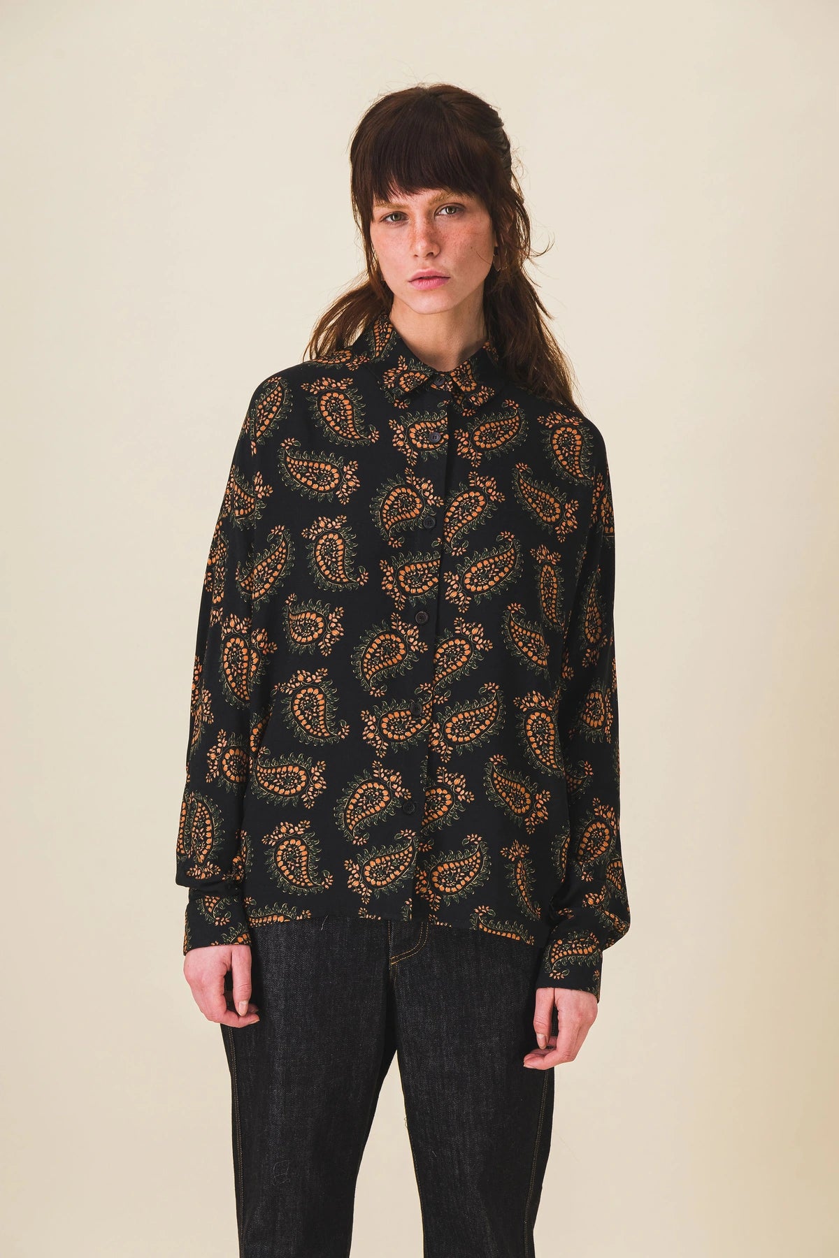 chemise femme imprime noir philippa