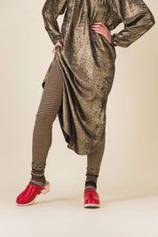 legging rayures marron pimprenelle