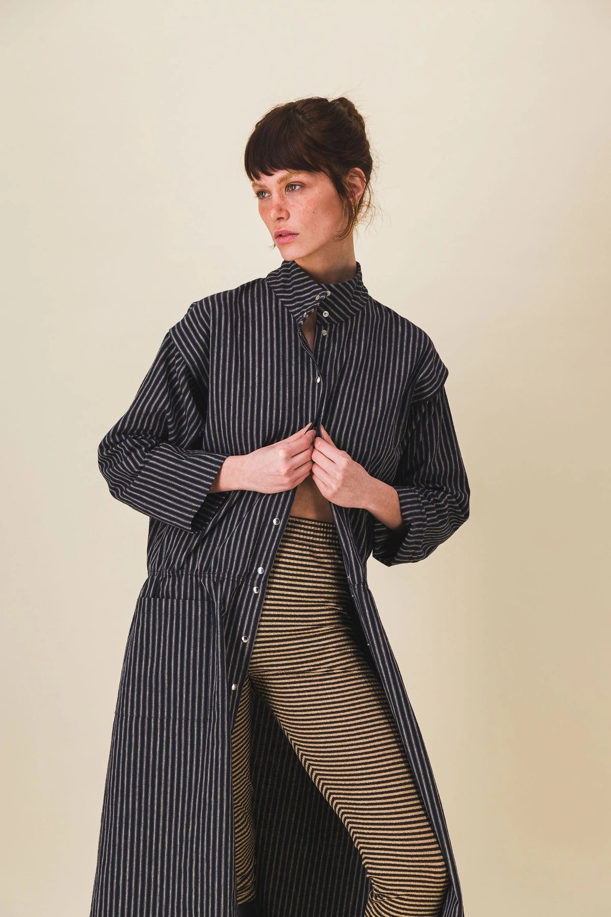 legging rayures marron pimprenelle