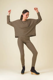 legging rayures marron pimprenelle