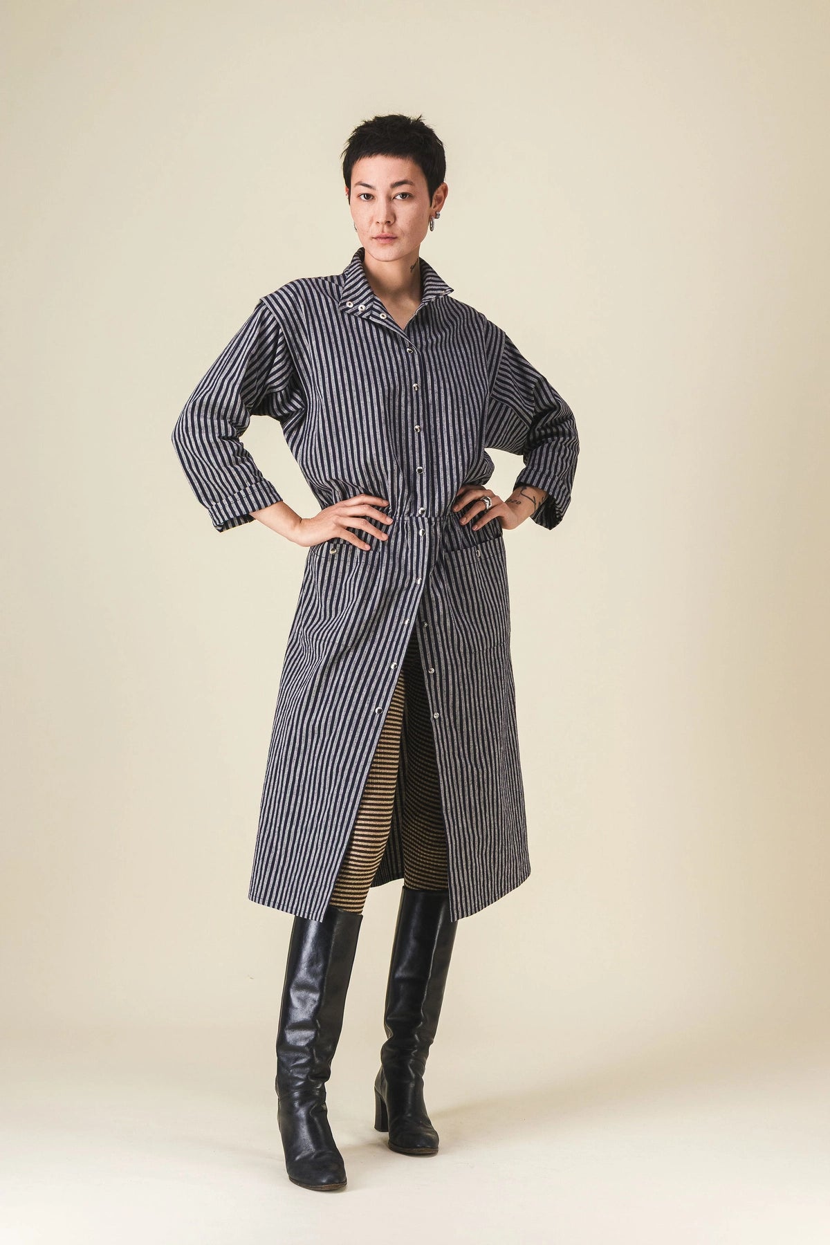 legging rayures marron pimprenelle