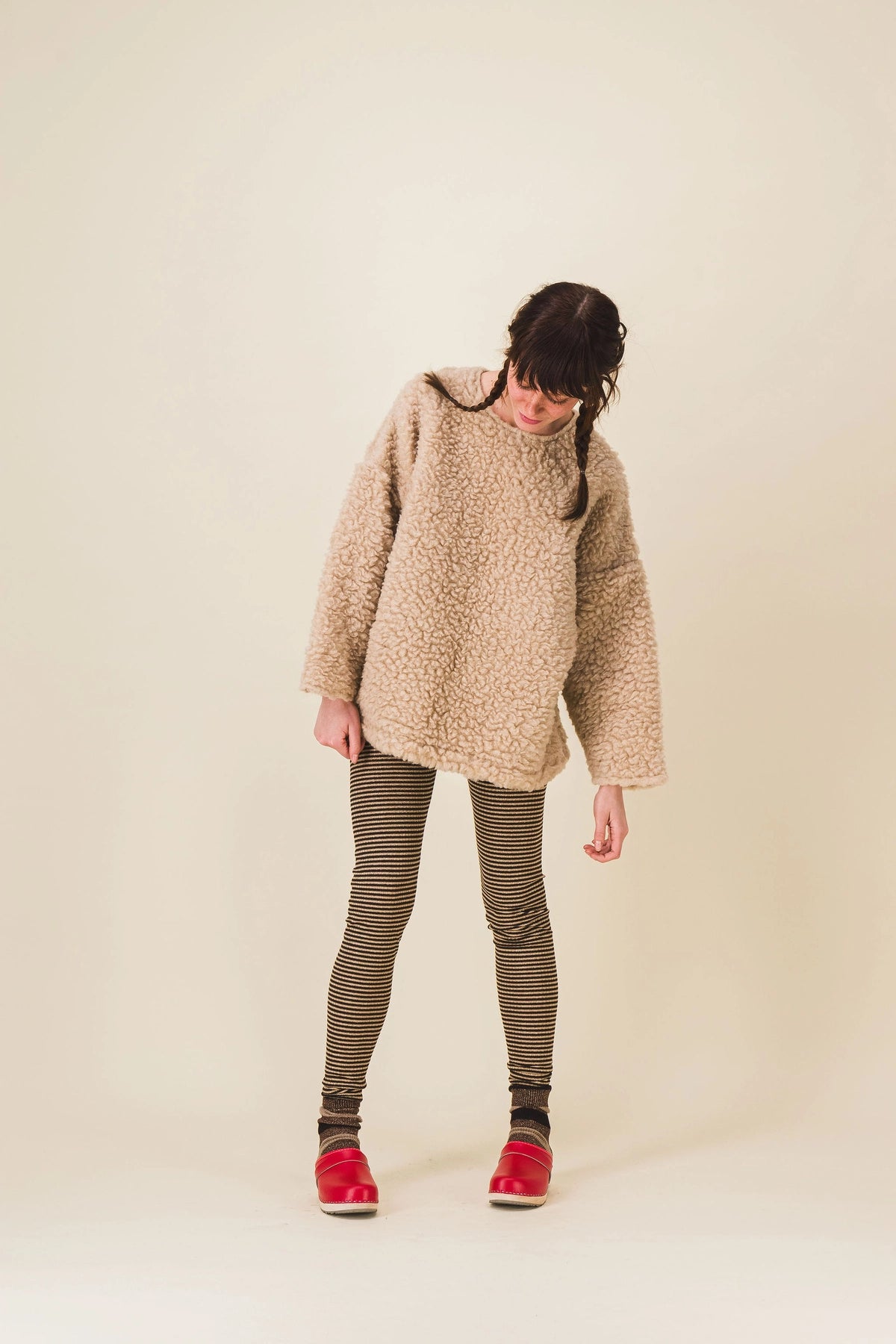 legging rayures marron pimprenelle