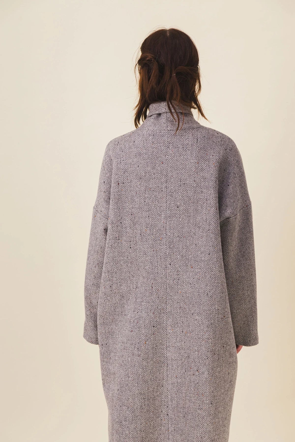 manteau femme laine gris chine milly