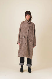 manteau femme laine marron georgia