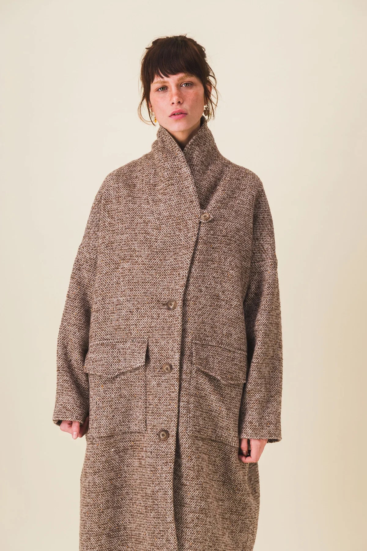 manteau femme laine marron georgia