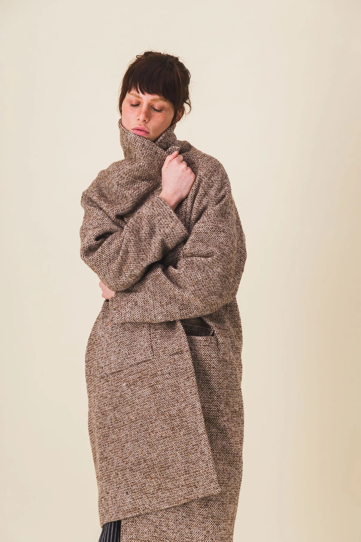 manteau femme laine marron georgia