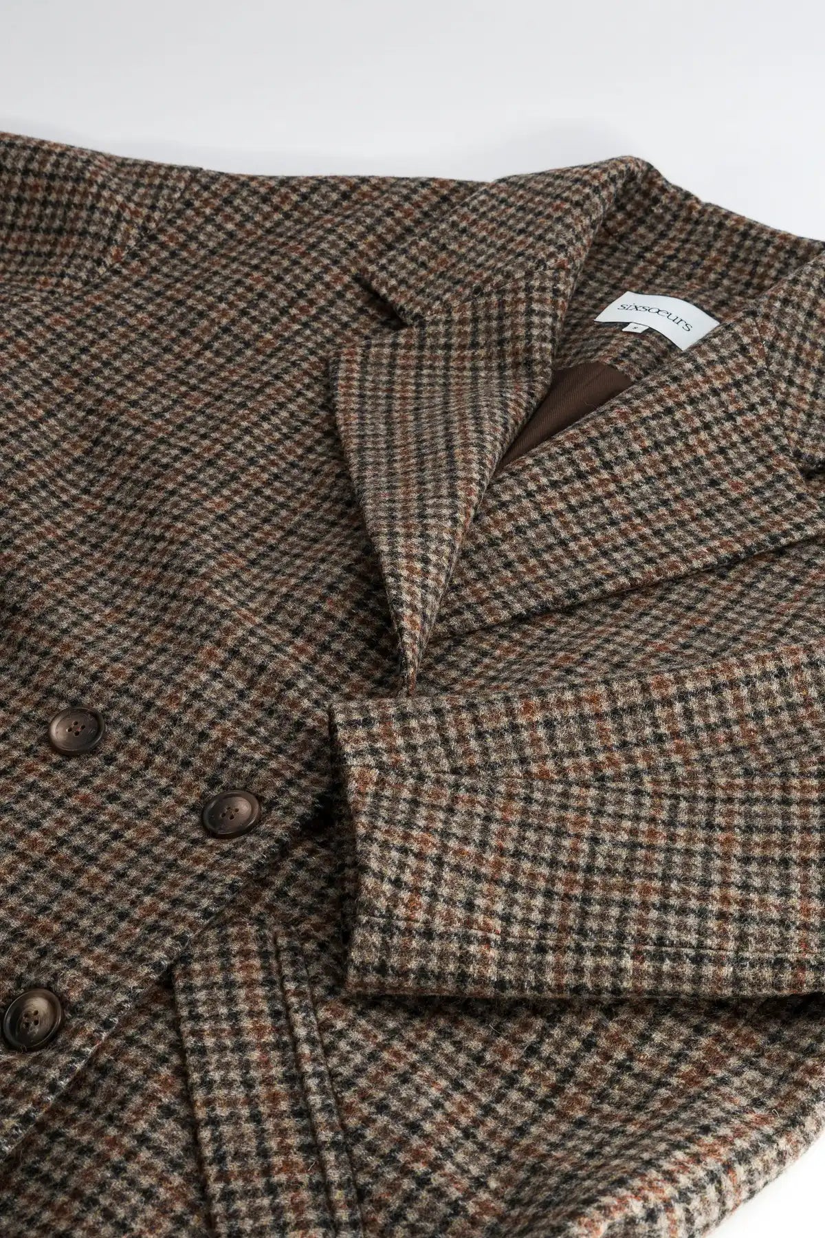 manteau femme long laine carreaux marron lenny