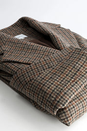 manteau femme long laine carreaux marron lenny