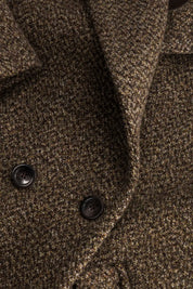 manteau femme long laine marron double boutonnage josue