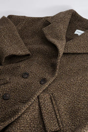 manteau femme long laine marron double boutonnage josue