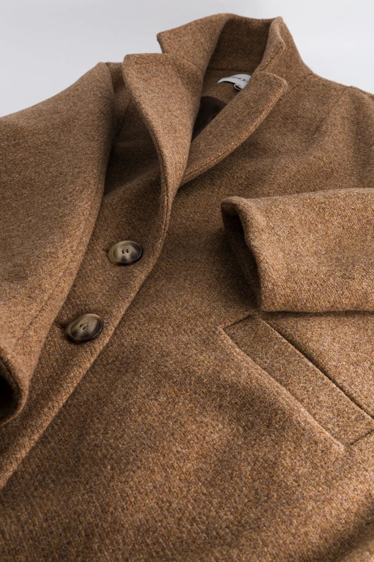 manteau femme long laine marron horace