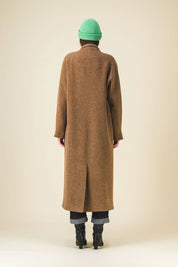 manteau femme long laine marron horace