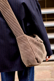 sac besace femme velours gris polly