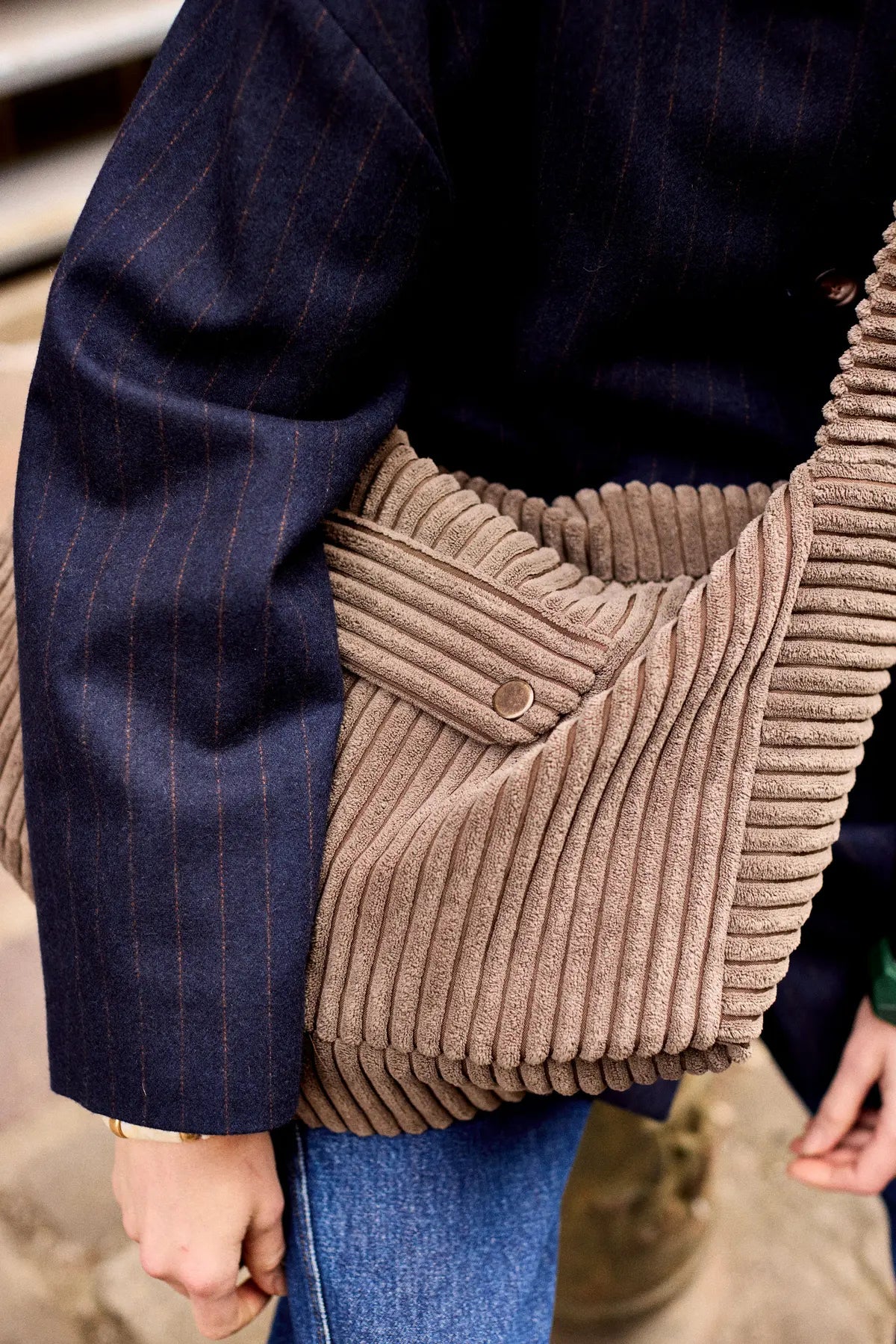 sac besace femme velours gris polly