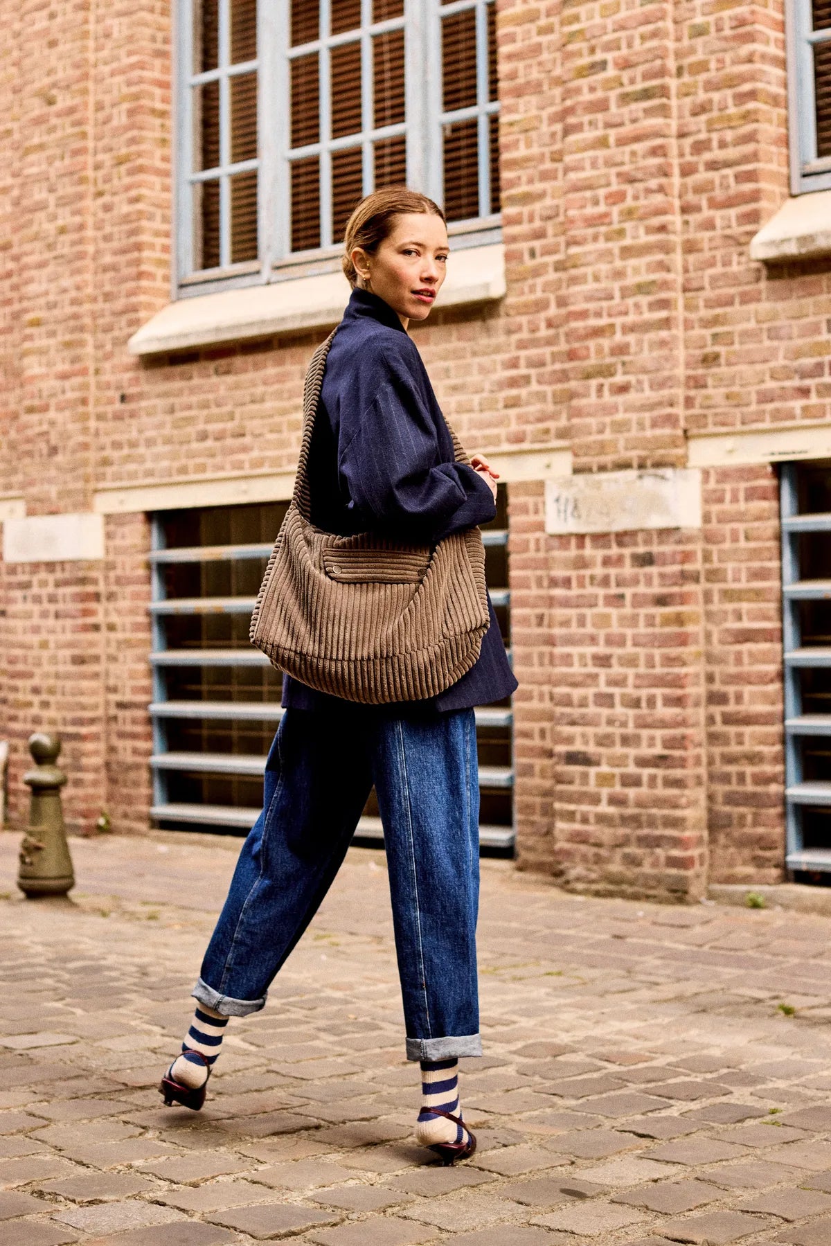 sac besace femme velours gris polly