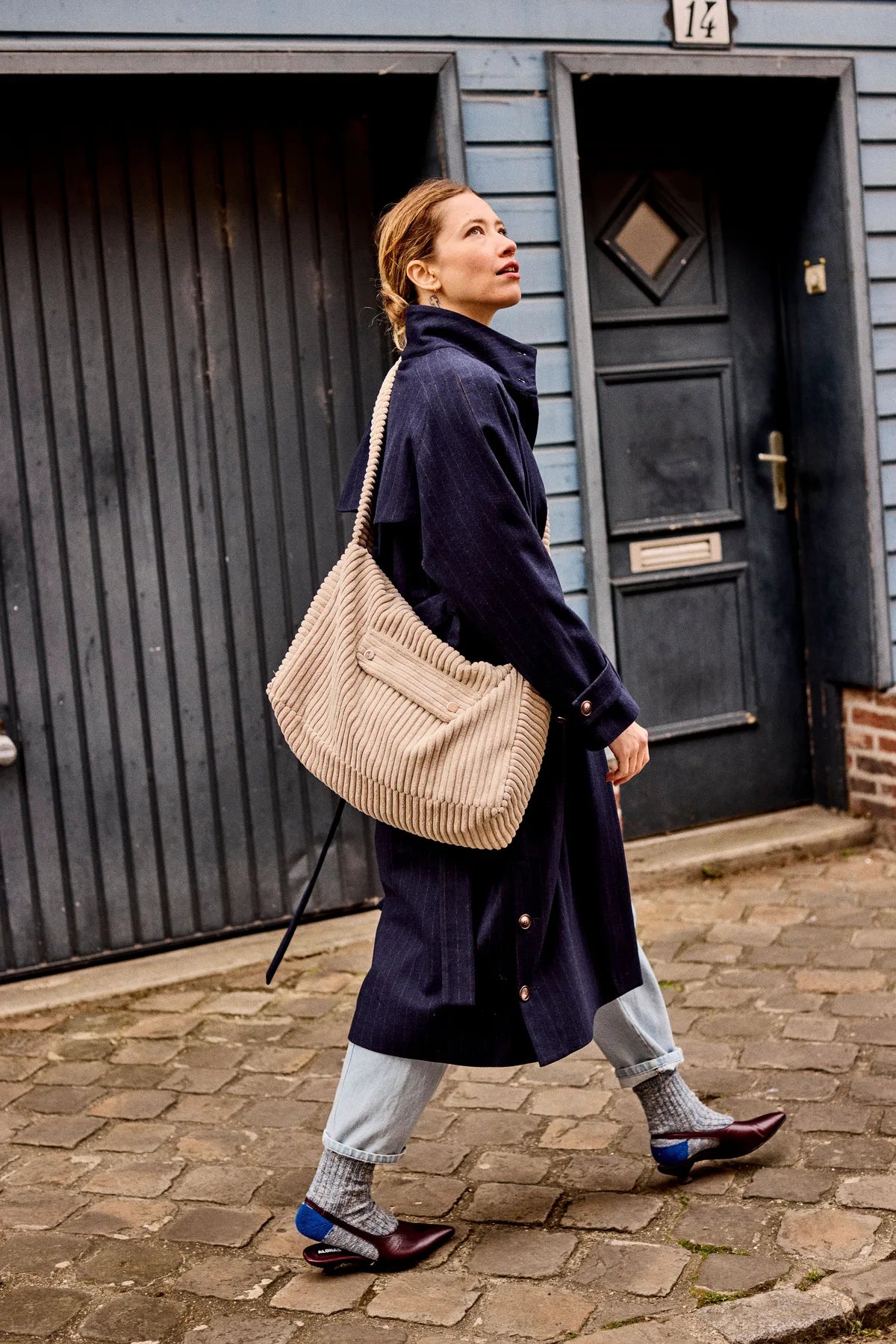 sac besace femme velours gris polly