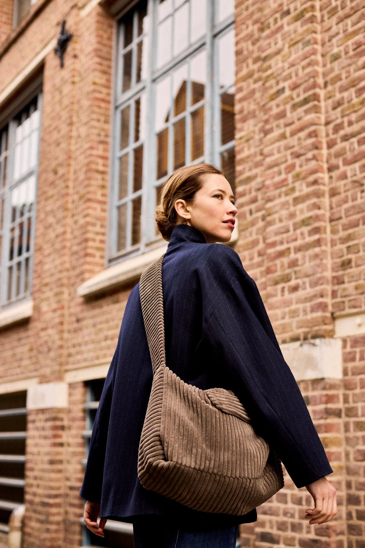 sac besace femme velours gris polly