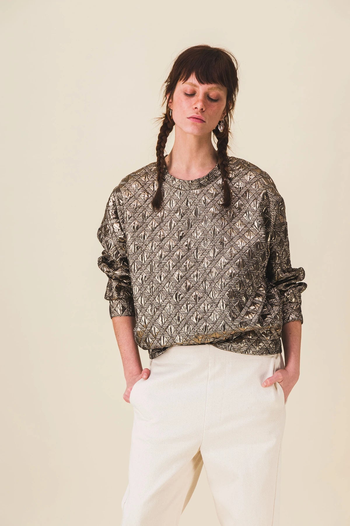 pull femme dore lame norma