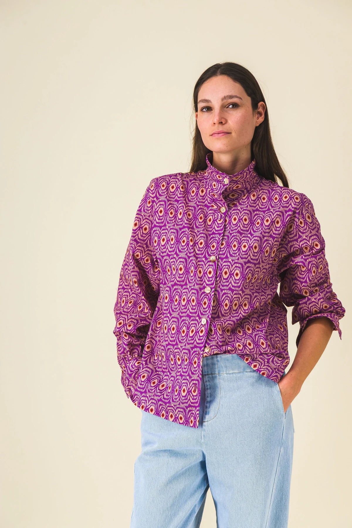 chemise col montant ozen