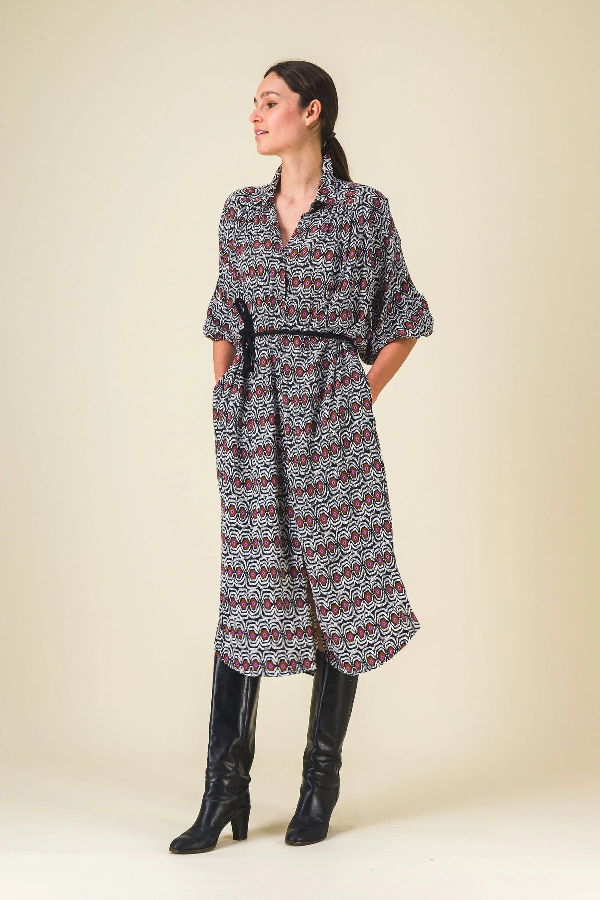 robe longue imprime prunelle