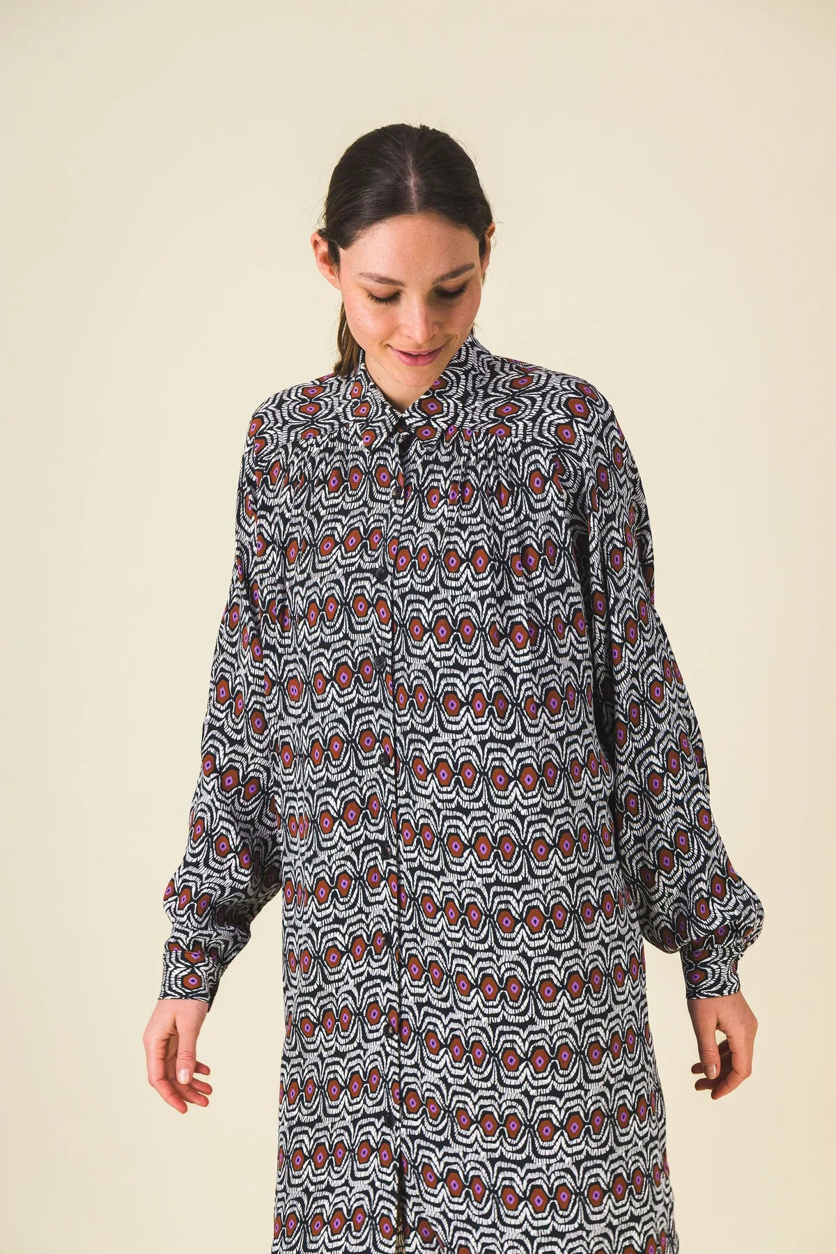 robe longue imprime prunelle