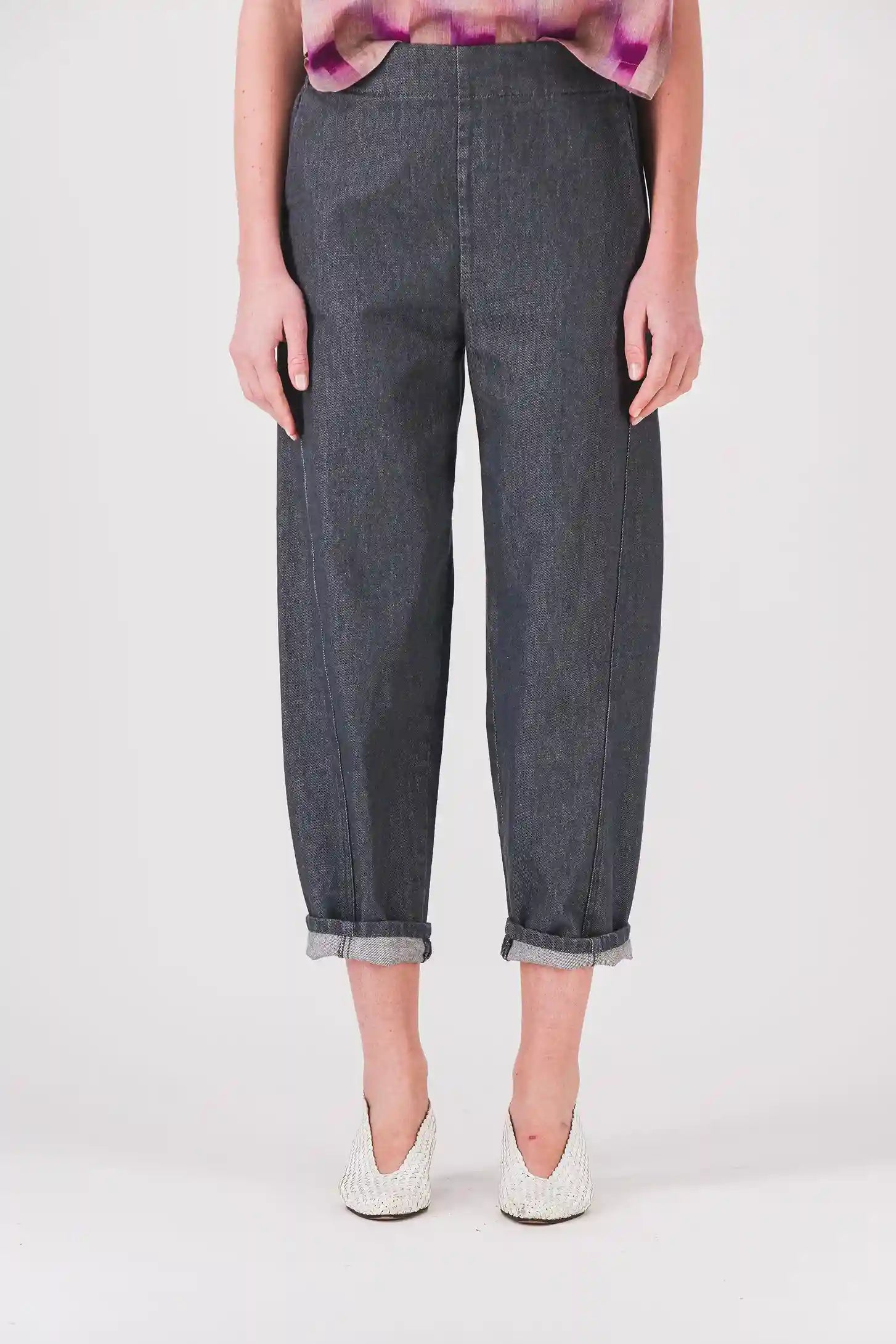 jean barrel gris femme manou