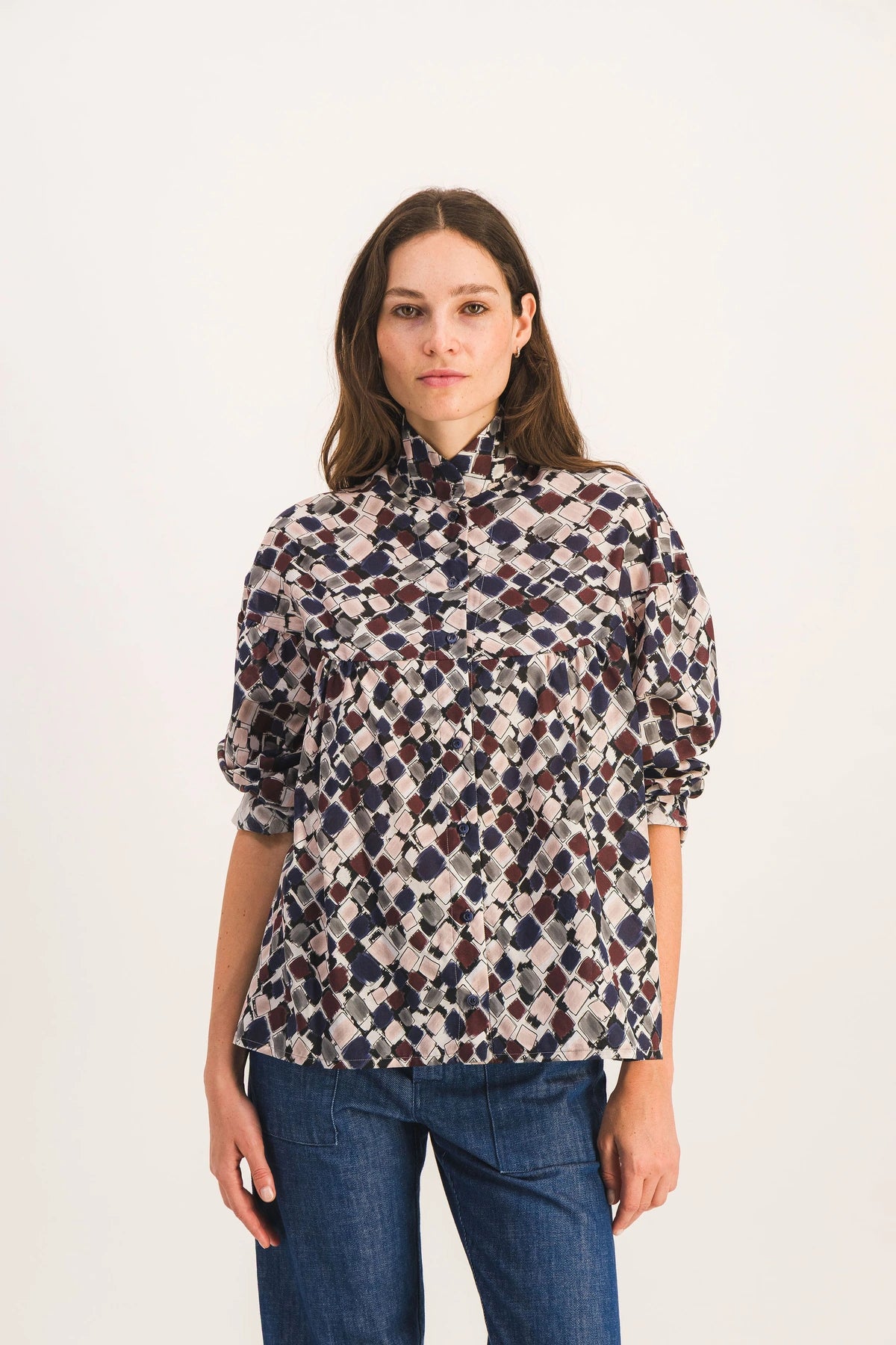 BLOUSE SIMONE BORDEAUX ESQUISSE