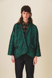 kimono femme vert lame gloire