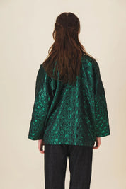 kimono femme vert lame gloire
