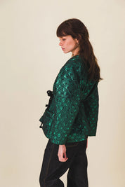 kimono femme vert lame gloire