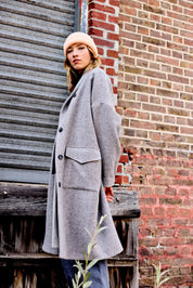 manteau femme laine gris chine milly