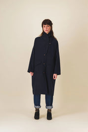 manteau femme laine marine noir meggy