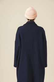 manteau femme laine marine noir meggy
