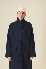 manteau femme laine marine noir meggy