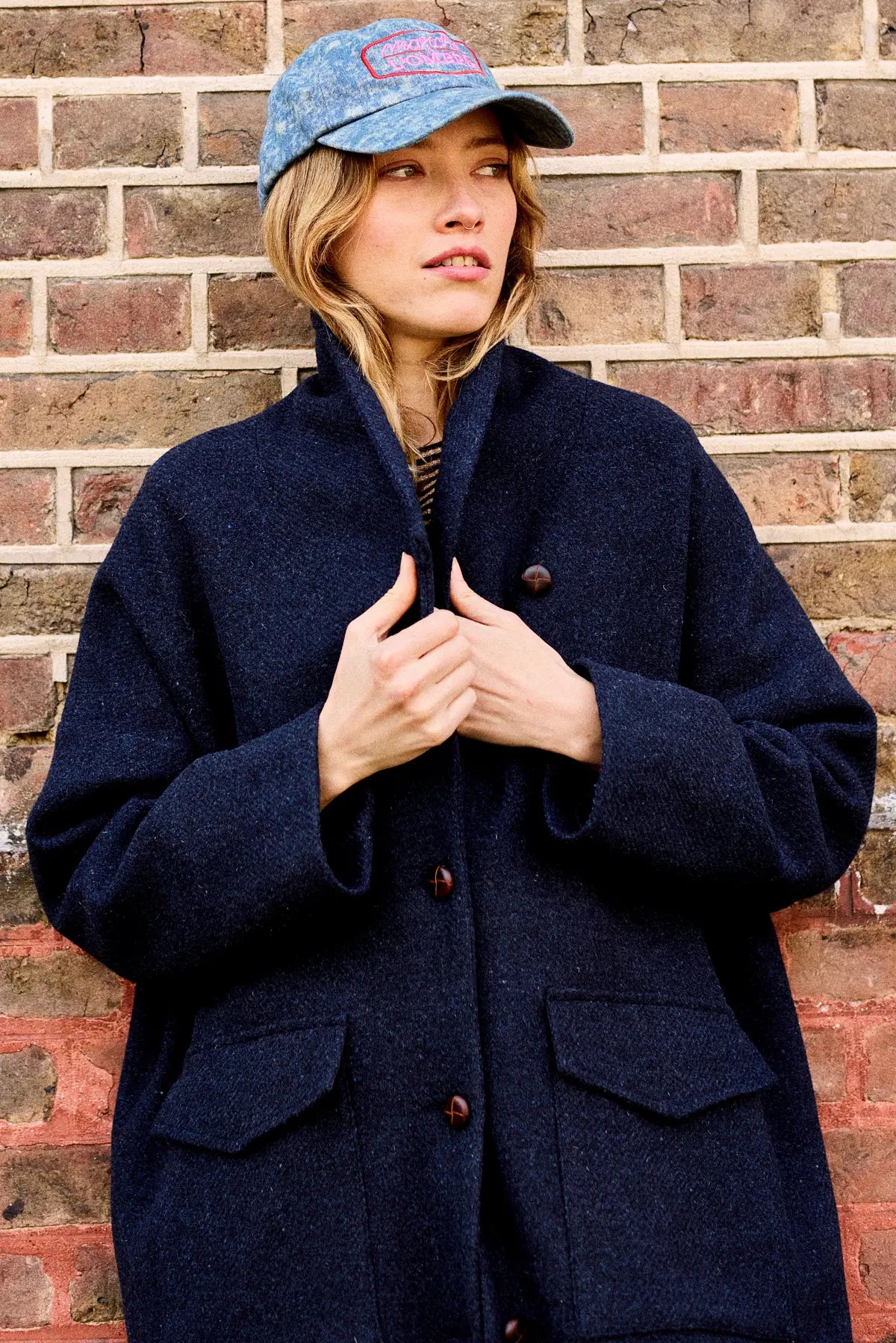manteau femme laine marine noir meggy