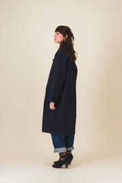manteau femme laine marine noir meggy