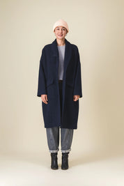 manteau femme laine marine noir meggy