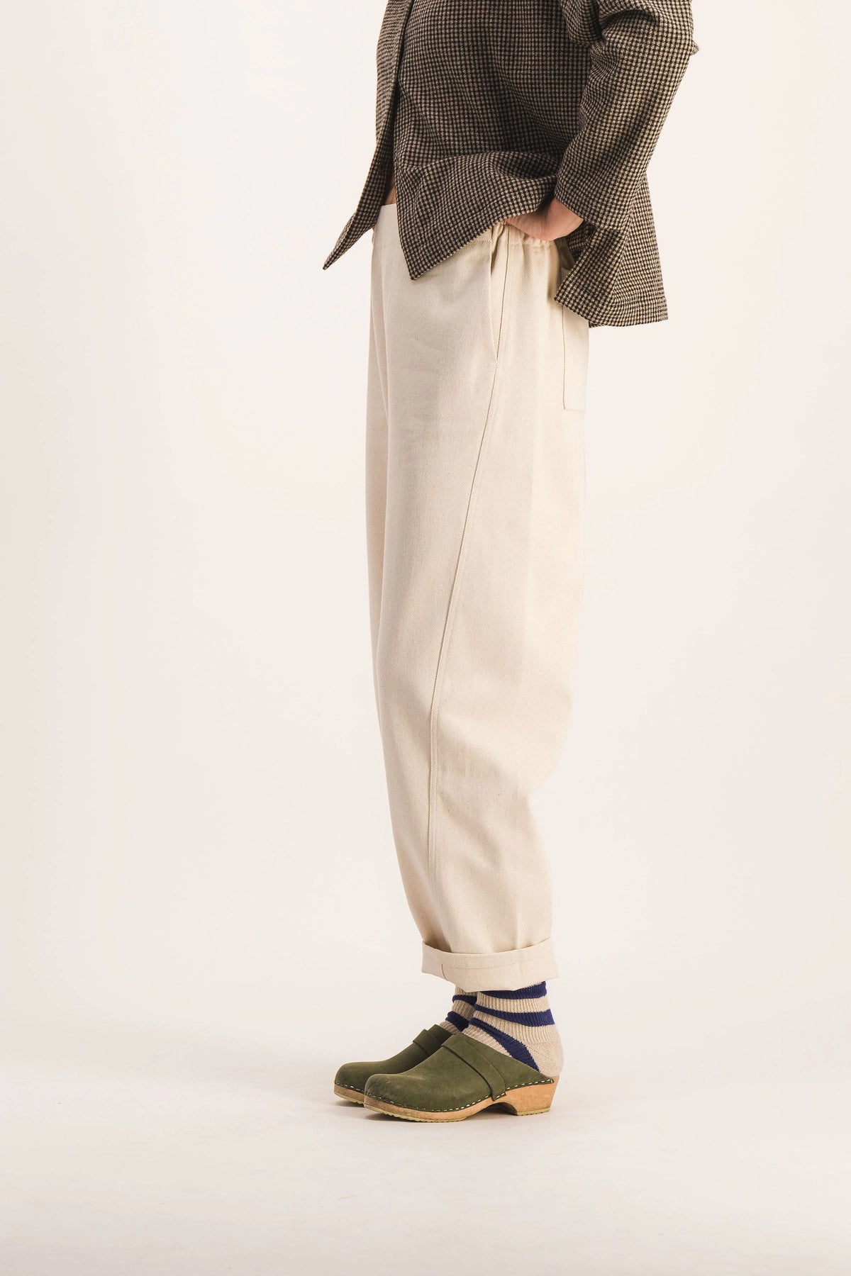 Pantalon élastique femme Esteban Craie - SIXSOEURS