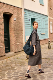 sac besace femme velours bleu marine polly