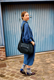 sac besace femme velours bleu marine polly