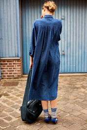 sac besace femme velours bleu marine polly