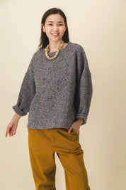 Pull laine diagonales grises