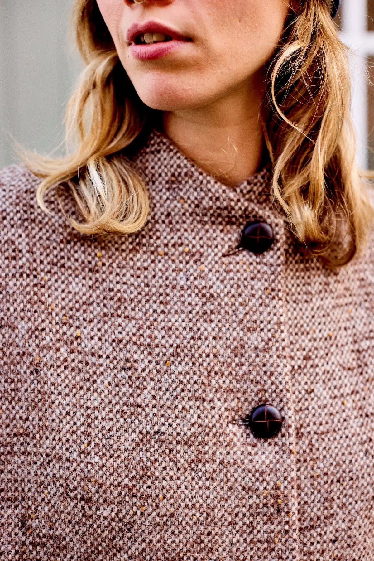 veste femme courte laine marron rita SIXSŒURS - Main Image