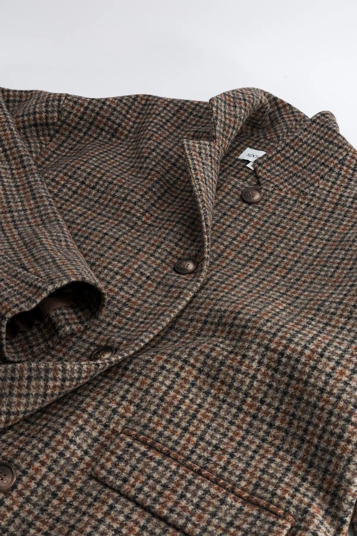 veste femme laine carreaux marron serge